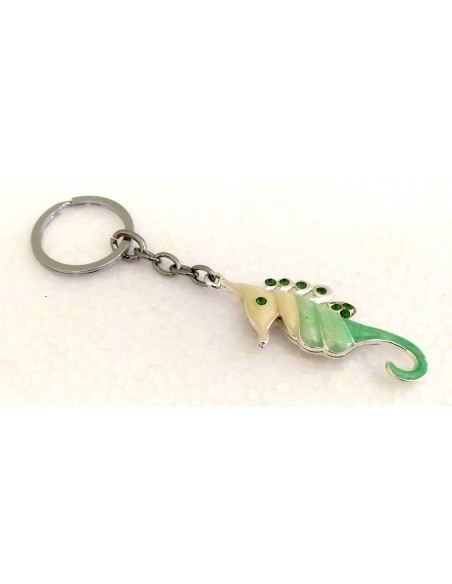 Portachiavi-cavalluccio-marino-in-metallo-13cm-Verde