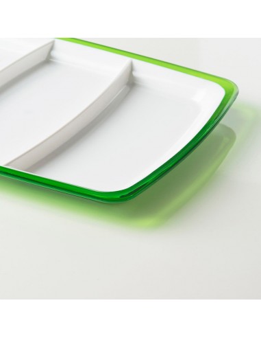 Interno-Antipastiera-rettangolare-Square-28cm-3-scomparti-Verde