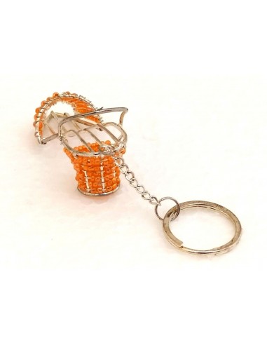 Portachiavi-scarpetta-in-metallo-con-perline-colorate-Arancione-3