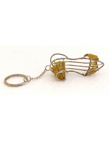 Portachiavi-scarpetta-in-metallo-con-perline-colorate-Gialla-5