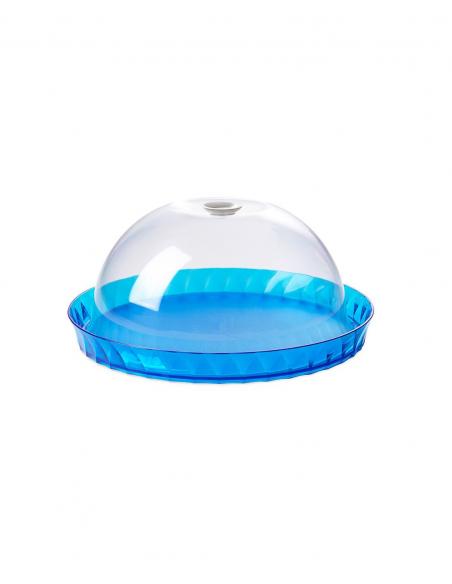 Tortiera-Diamond-porta-dolci-colorata-36-cm-con-campana-salvafreschezza-Turchese