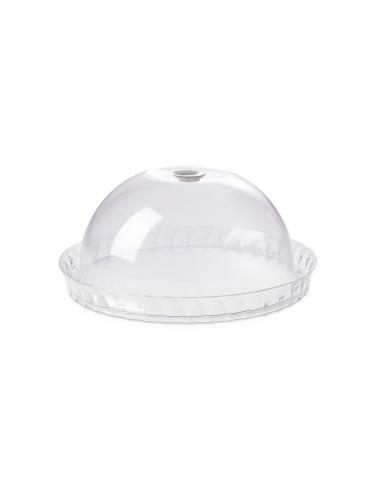 Tortiera-Diamond-porta-dolci-colorata-36-cm-con-campana-salvafreschezza-Trasparente