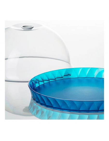 Tortiera-Diamond-porta-dolci-colorata-36-cm-con-campana-salvafreschezza-Turchese-1