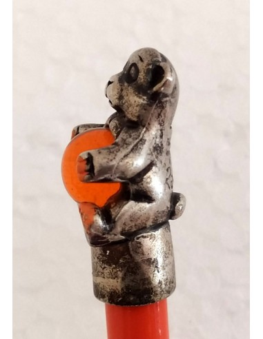 Matita-Arancione-con-Orsetto-placcato-argento-5