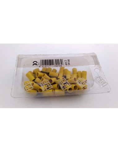Puntale-capicorda-rotondo-preisolato-Giallo-sezione-2,5-6-mm²-Confezione-da-50-PZ