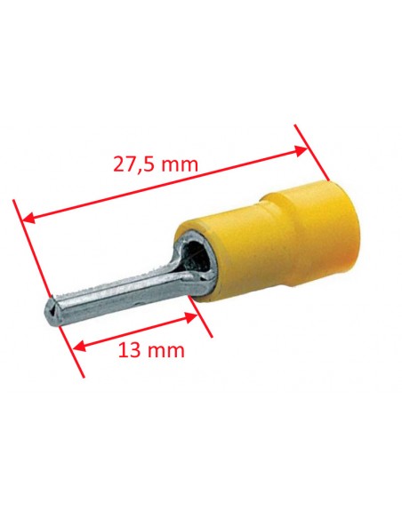 Puntale-capicorda-rotondo-preisolato-Giallo-sezione-2,5-6-mm²
