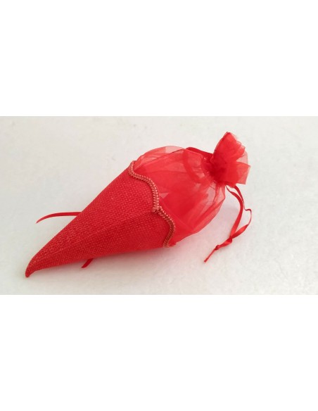 Cono-portaconfetti-laurea-in-tessuto-con-tulle-rosso-e-tirante-1
