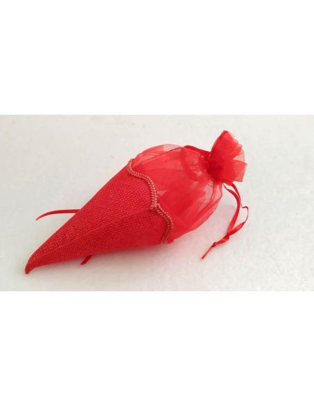 Cono-portaconfetti-laurea-in-tessuto-con-tulle-rosso-e-tirante-1