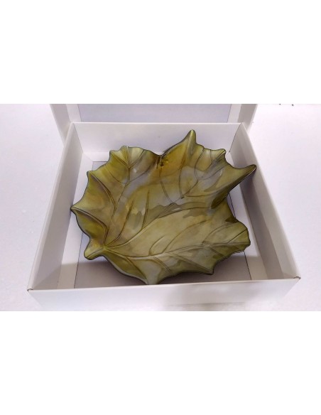 Piatto-Vassoio-foglia-verde-in-vetro-25x25-cm-2
