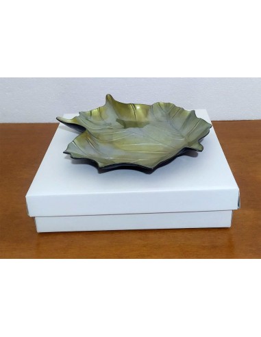 Piatto-Vassoio-foglia-verde-in-vetro-25x25-cm