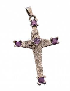 Croce-Argento-con-Swarovski-fucsia-26x5-cm 2