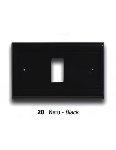 Placca-inserto-nero-1-posto-master-serie-bandiera-magic-con cornice