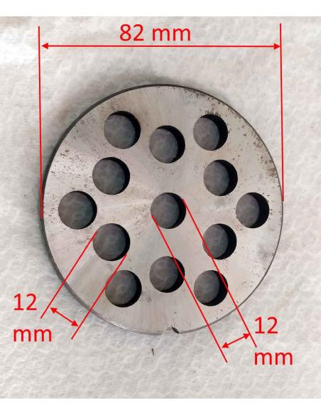 Piastra-trafila-per-tritacarne-elettrico-n°22-foro-da-12-mm-Dimensioni