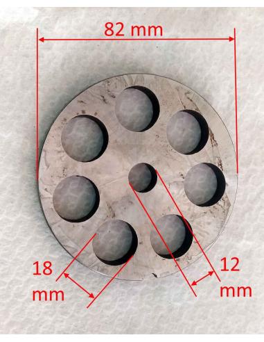 Piastra-trafila-per-tritacarne-elettrico-n°22-foro-da-18-mm-Dimensioni