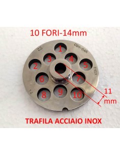 Piastra-trafila-inox-per-tritacarne-elettrico-n°22-foro-da-14-mm