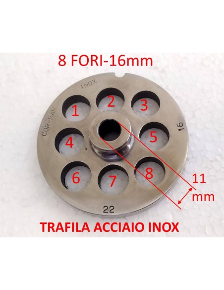 Piastra-trafila-inox-per-tritacarne-elettrico-n°22-foro-da-16-mm