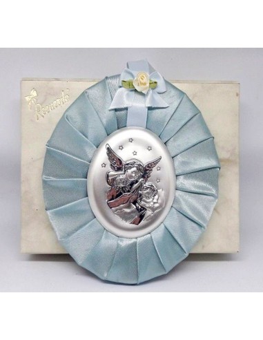 Capoculla ovale in tessuto celeste...