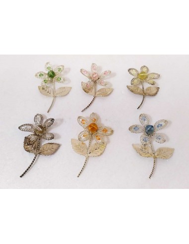 Fiori-in-metallo-argentato-con-applicazione-perla-set-da-6-pz