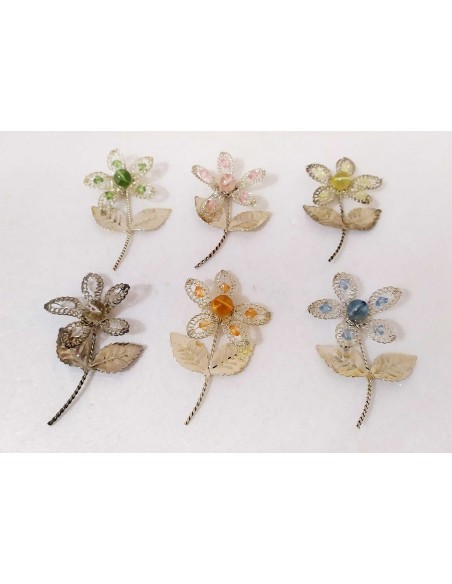 Fiori-in-metallo-argentato-con-applicazione-perla-set-da-6-pz
