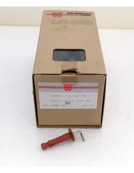 Tassello-Wurth-nylon-con-gancio-medio-40x60-mm