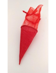 Cono-portaconfetti-rosso-yuta-con-tirante-set-da-6-pz 2