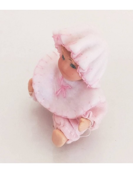 Bambolina-in-ceramica-con-vestito-e-cappello-rosa-5x7-cm-2