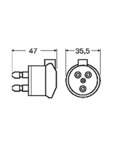 Spina-telefonica-tripolare-bianca-dimensioni