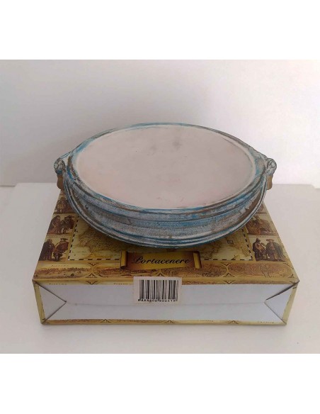 Posacenere-circolare-antichizzato-celeste-oro-Galileo-2000-2