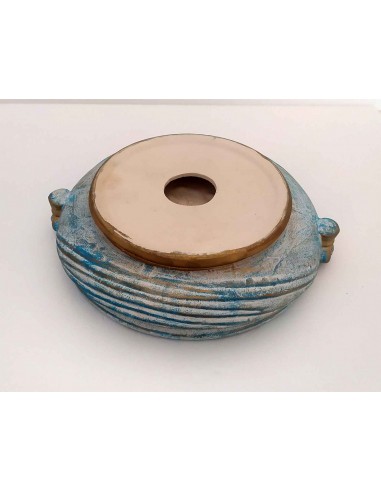 Posacenere-circolare-antichizzato-celeste-oro-Galileo-2000-4