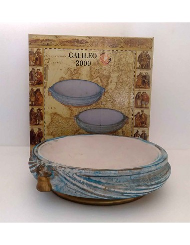 Posacenere-circolare-antichizzato-celeste-oro-Galileo-2000-1