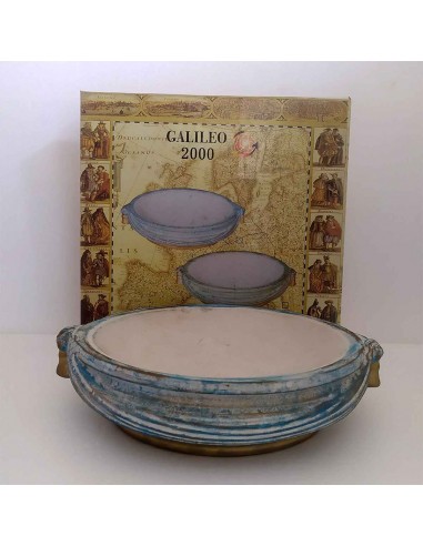 Posacenere-circolare-antichizzato-celeste-oro-Galileo-2000