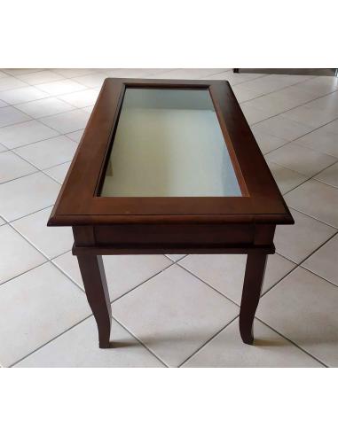 Tavolinetto in legno noce con vetrina...
