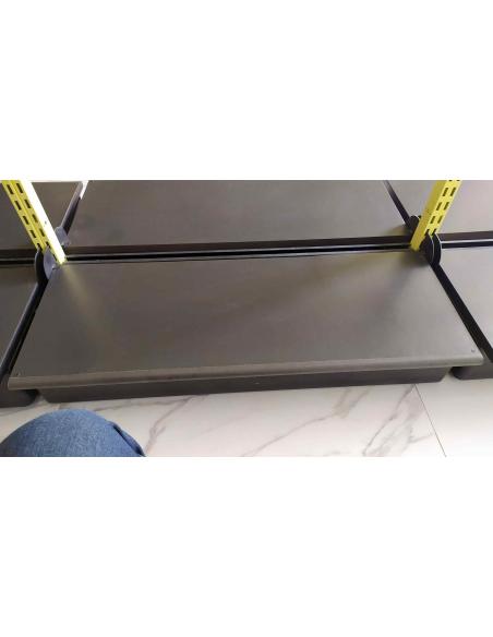 Scaffale-gondola-bifacciale-per-esposizione-con-base-in-legno-e-ripiani-in-vetro-12
