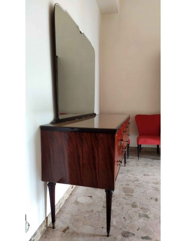 Como-antico-in-legno-lucido-decorato-con-4-cassetti-e-specchio-4