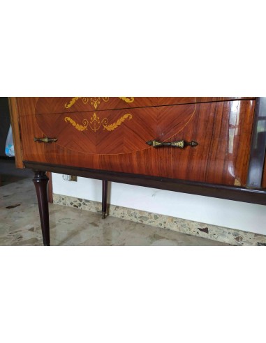 Como-antico-in-legno-lucido-decorato-con-4-cassetti-e-specchio-8
