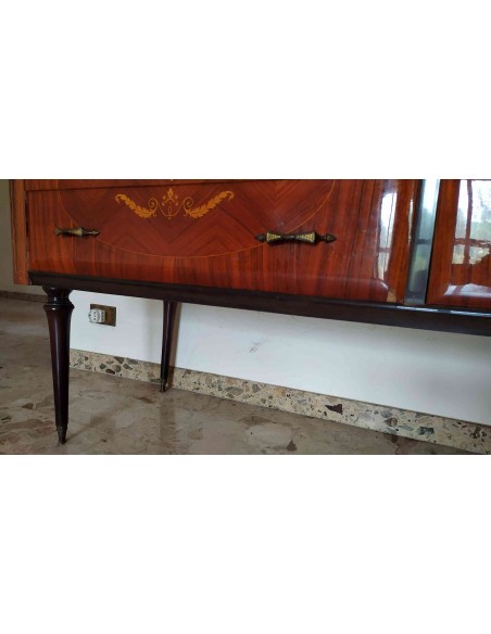 Como-antico-in-legno-lucido-decorato-con-4-cassetti-e-specchio-13