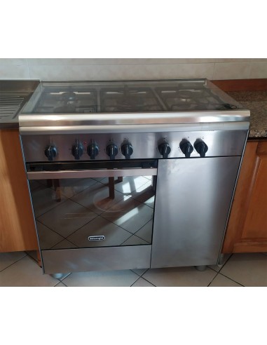 Cucina-a-gas-de-longhi-con-portabombola-in-acciaio-inox-Demx-96-B5-ED