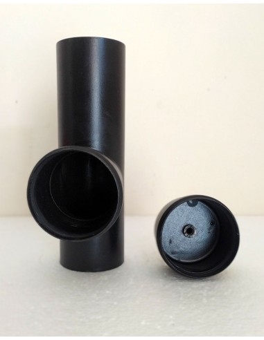 Raccordo-a-T-90°-con-tappo-di-scarico-acciaio-nero-per-stufe-a-pellet-1
