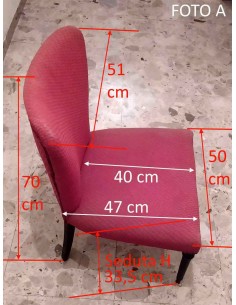 Poltroncine-in-legno-ricoperte-di-tessuto-rosso-vintage-anni-60 2