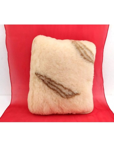 Cuscino-in-lana-naturale-Merinos-con-parti-marrone-29x35x14-cm