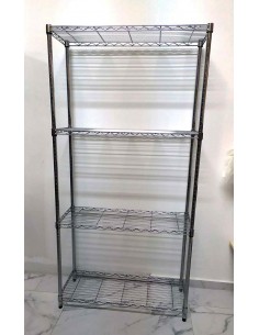 Scaffale-libreria-in-acciaio-cromato-con-4-ripiani-36x90xh180-cm 2