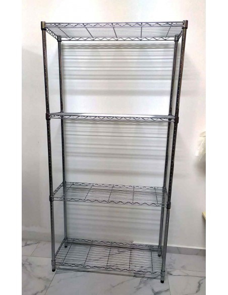 Scaffale-libreria-in-acciaio-cromato-con-4-ripiani-36x90xh180-cm-1
