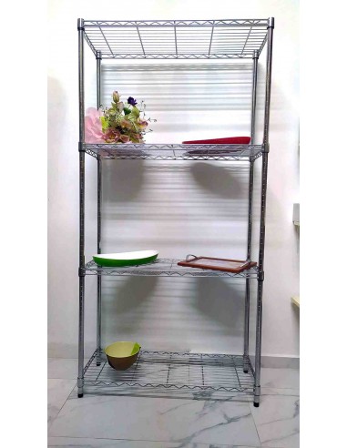 Scaffale-libreria-in-acciaio-cromato-con-4-ripiani-36x90xh180-cm