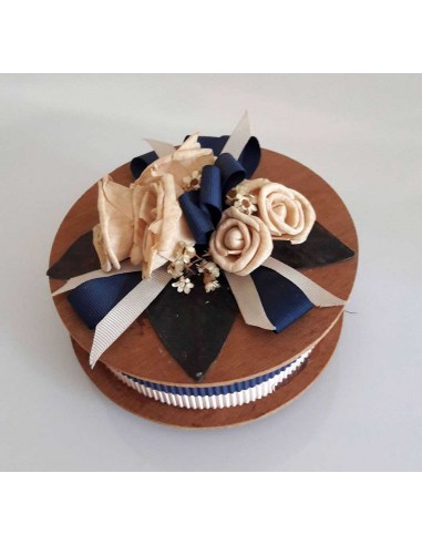 Scatola-artigianale-rotonda-in-legno-con-fiori-e-nastro-blu-o15-x-h-5-cm-1