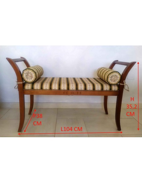 Panchetta-Arte-Povera-in-legno-imbottita-con-braccioli-dimensioni