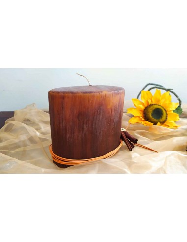 Candela-decorativa-artigianale-autunnale-cannella-e-girasole-arredo-casa