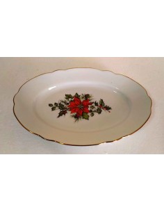 Vassoio-natalizio-in-porcellana-bianca-con-stelle-di-natale-e-rifiniture-in-oro 2