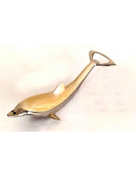 Apribottiglie-Delfino-in-metallo-finitura-silver-16,5-cm