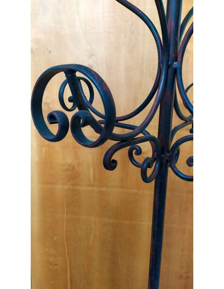 Appendiabiti-Attaccapanni-a-piantana-in-ferro-battuto-vintage-