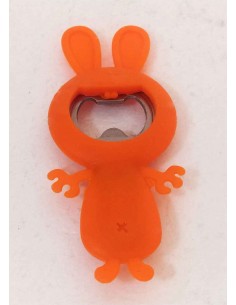 Apribottiglie-silicone-arancione-forma-coniglio